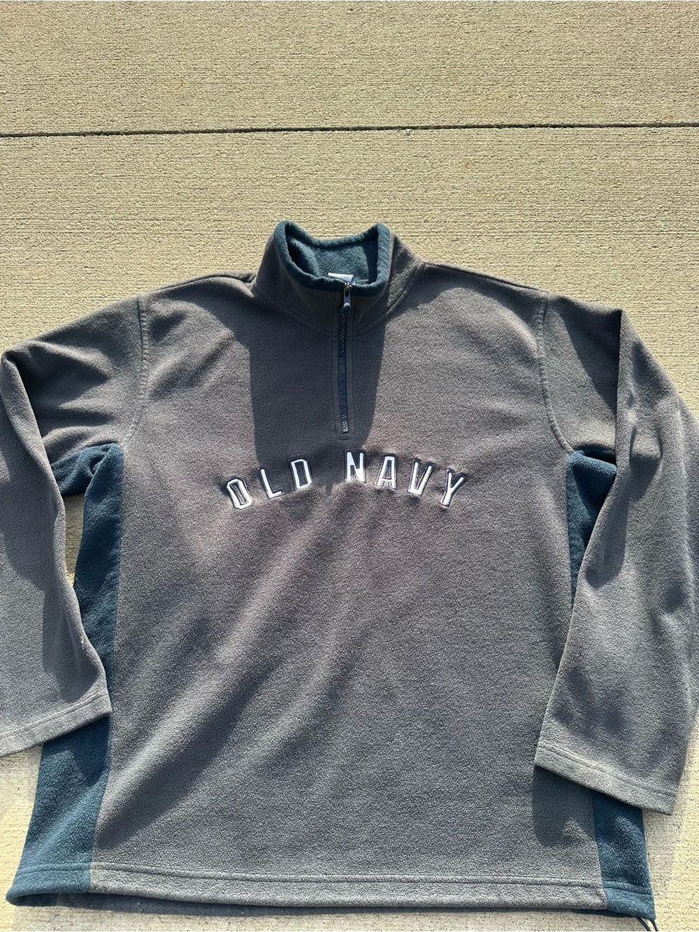 Old Navy Men's Dark Gray Half-Zip Fleece Pullover